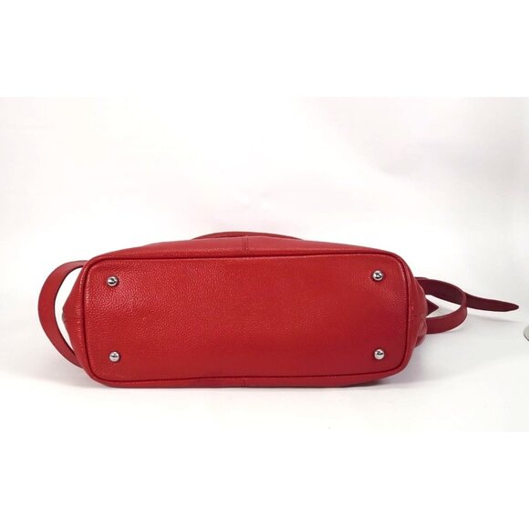 HESHE Women's Red Leather Designer Top Handle Crossbody Shoulder Bag 1342 - Picture 8 of 16